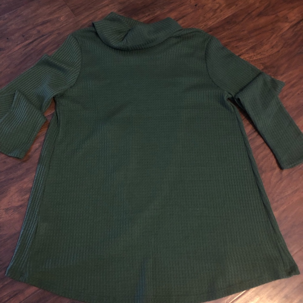 SOFT waffle knit cowl neck sweater with buttons